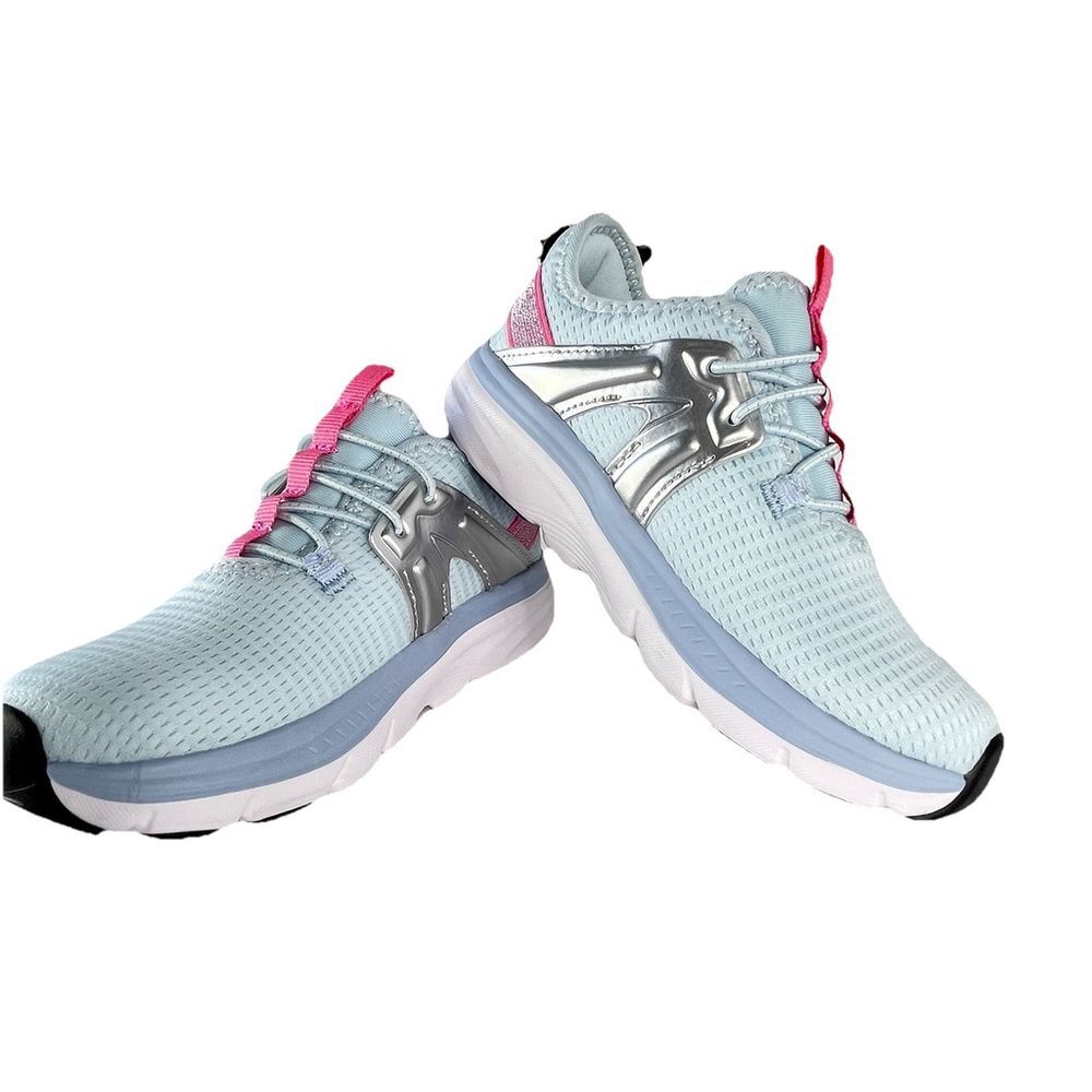 Athletic Works Jogger Sneakers Toddler Girl Size 11 Blue PinkComfort Rubber Sole - Picture 10 of 12